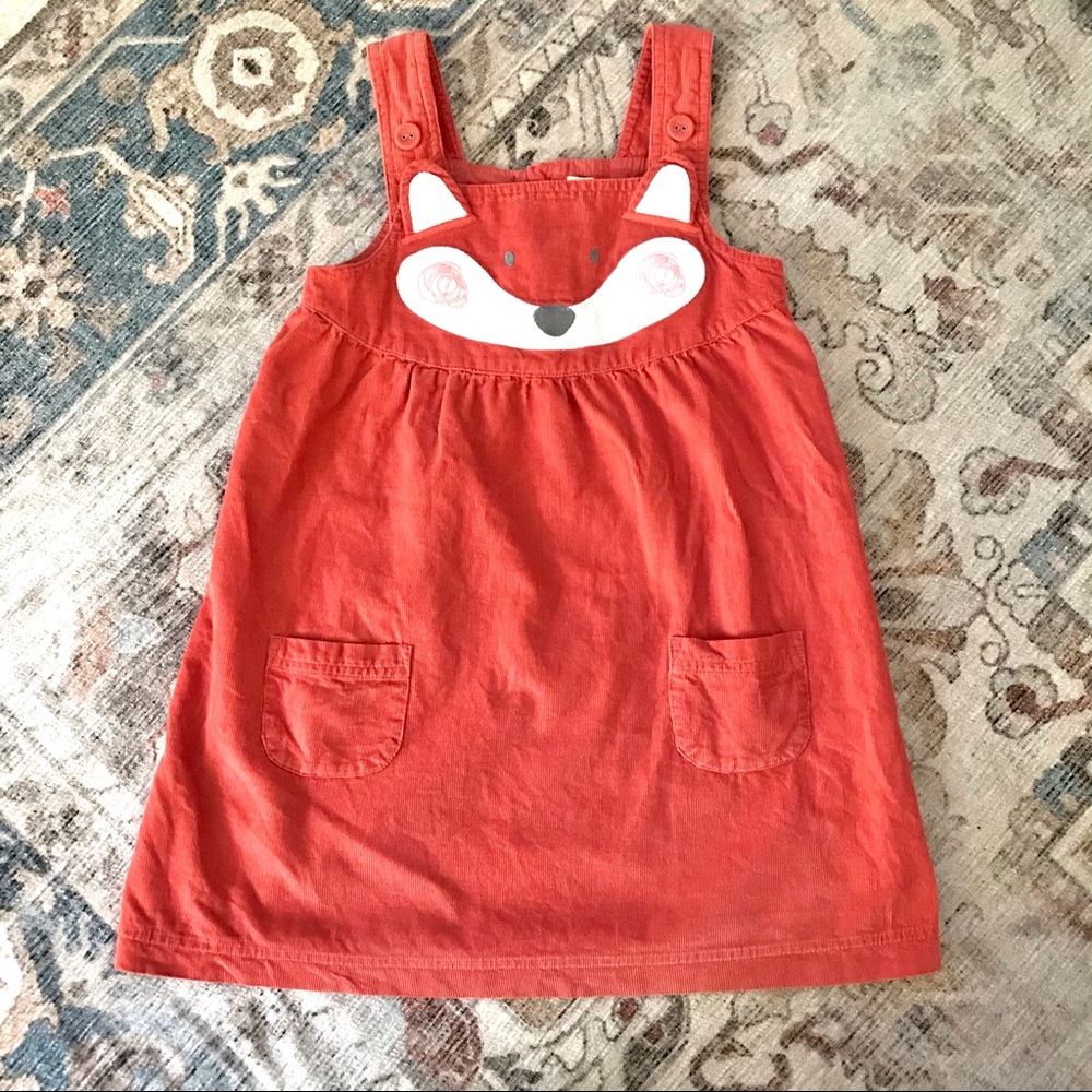 Jojo Maman Bébé Fox Jumper Pinnie Dress | size 2-3